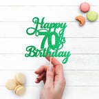 Personalised Happy 70th Birthday Cake Topper with Name – Custom Milestone Birthday Cake Decoration
