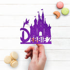 Personalised Fairy Castle Cake Topper with Name and Age – Custom Princess Birthday Cake Decoration