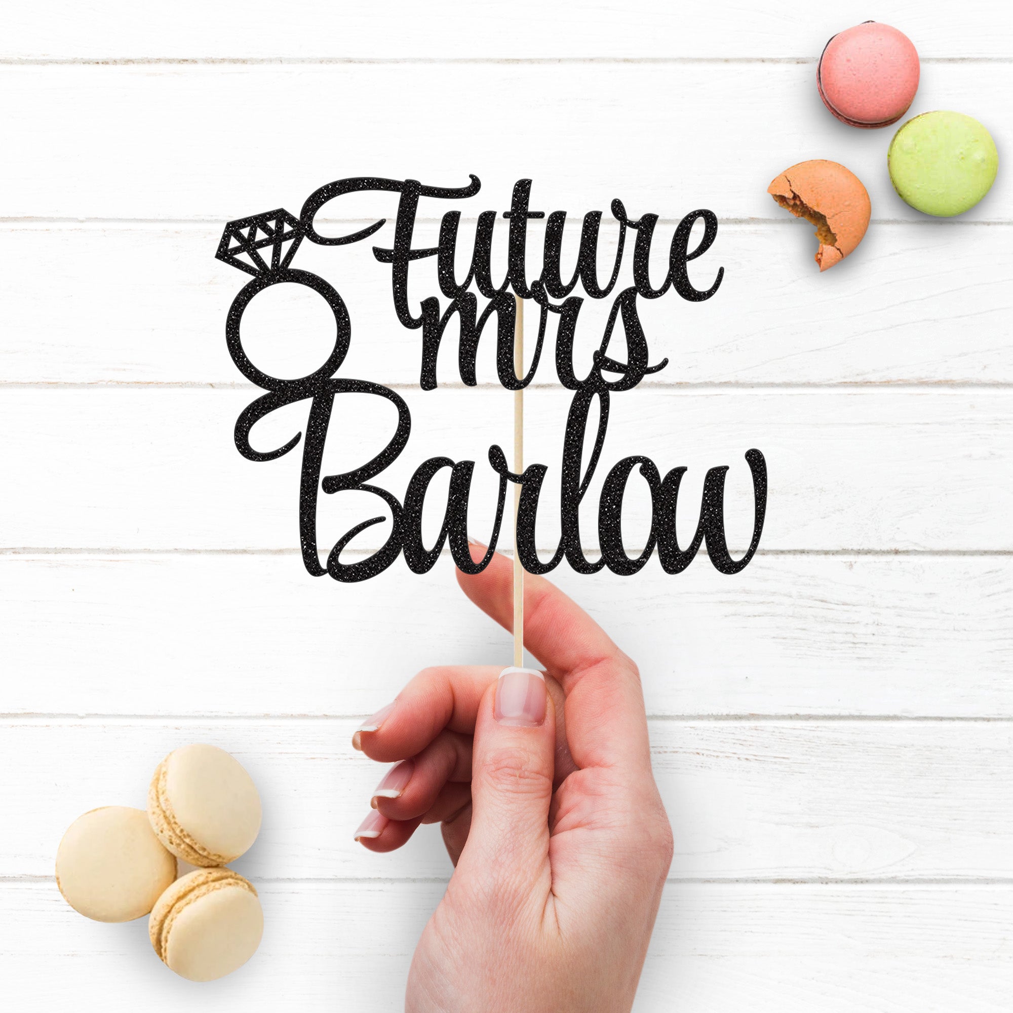 Personalised Future Mrs Ring Cake Topper – Name Secondary image