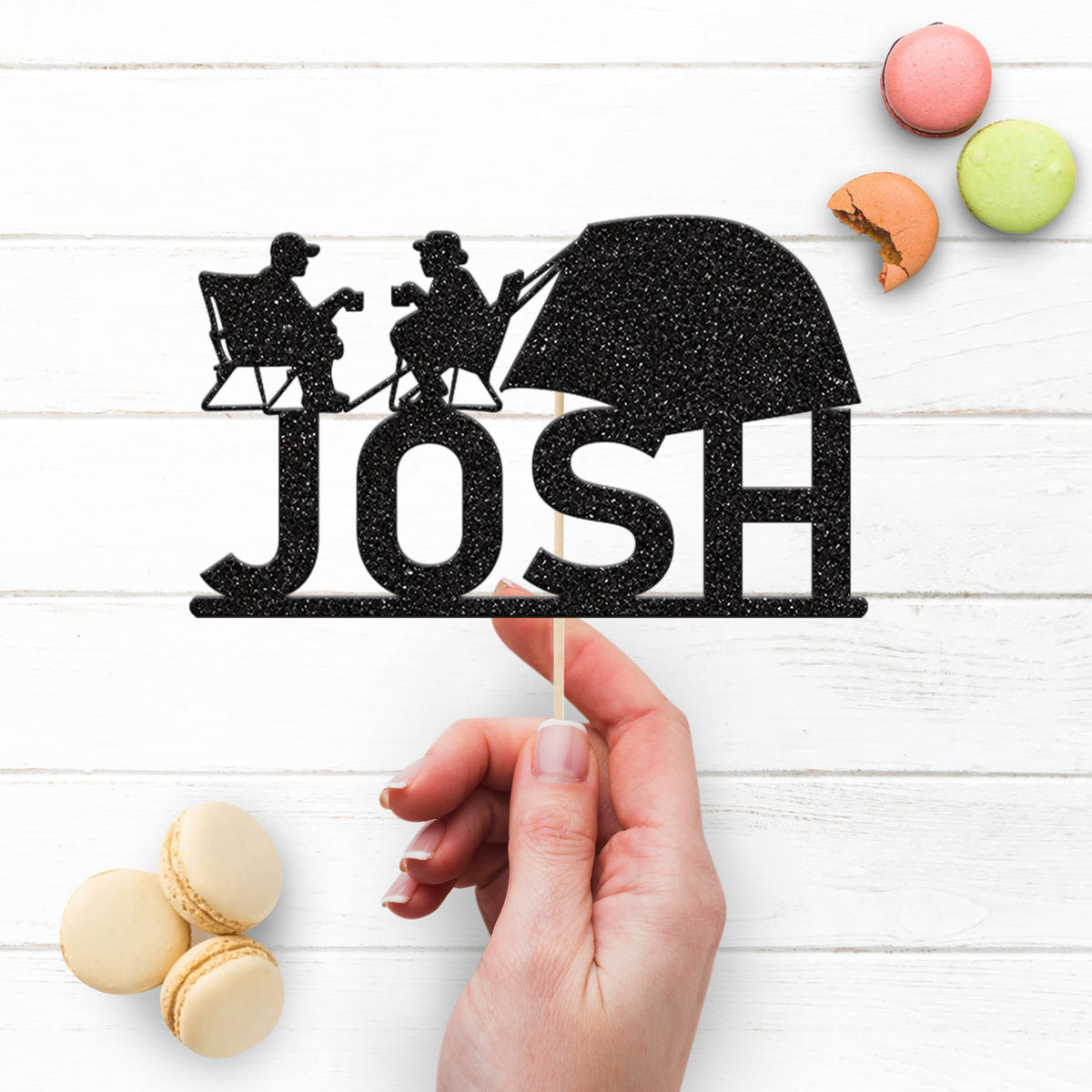 Personalised Camping Friends Cake Topper – Name - view 3