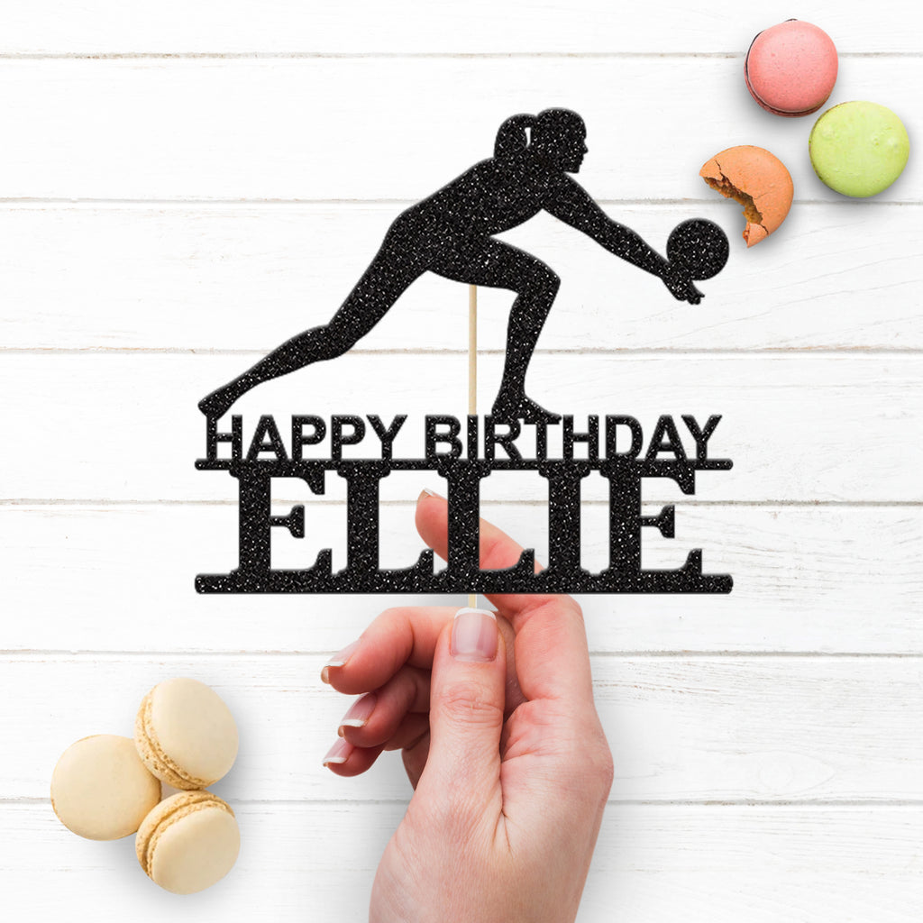 Personalised Volleyball Lunge Cake Topper – Name - view 3