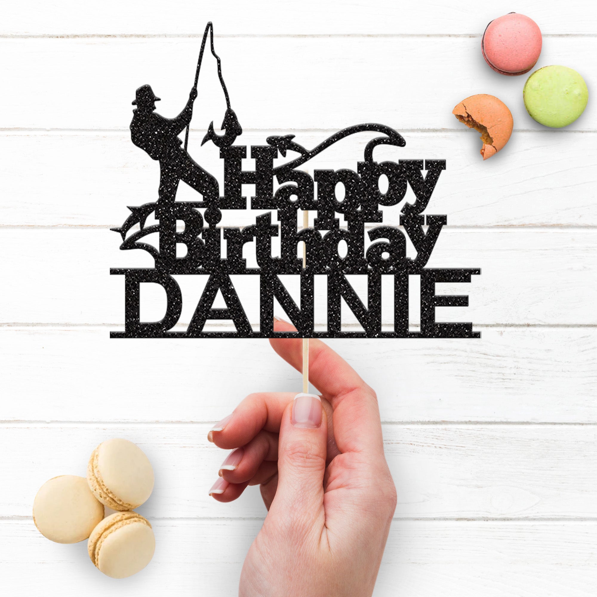 Personalised Fishing Cake Topper – Name Secondary image