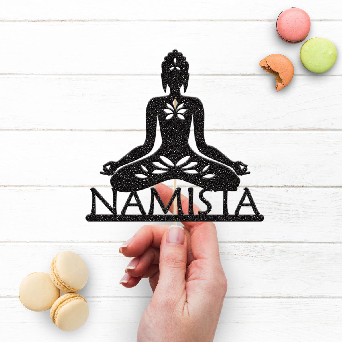 Personalised Meditation Buddha Cake Topper – Name - view 3