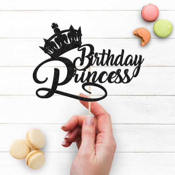 Birthday Princess Crown Script Cake Topper - view 3
