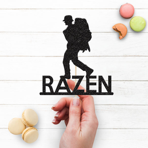 Personalised Walking Backpacker Cake Topper – Name - view 3