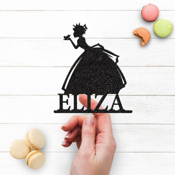 Personalised Crowned Princess Cake Topper – Name - view 3