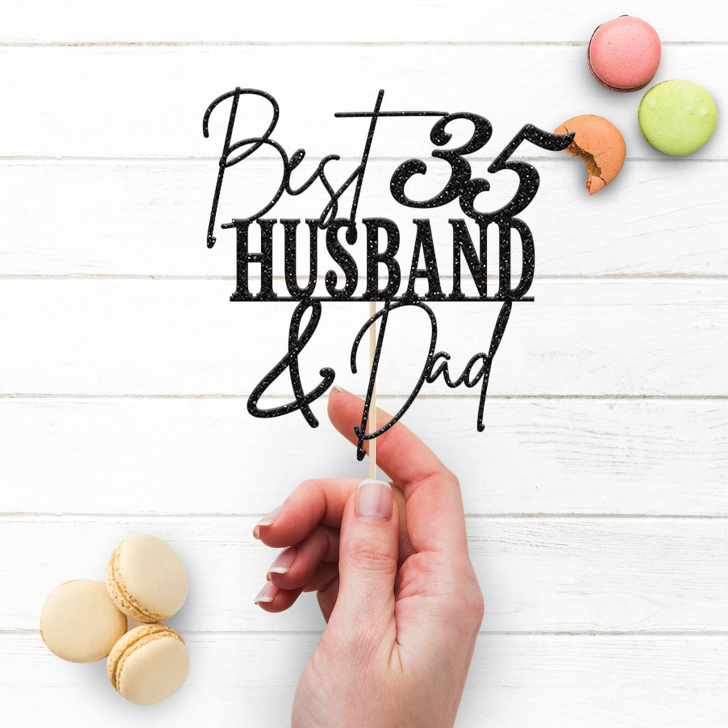 Personalised Best Husband & Dad Cake Topper – Age - view 3