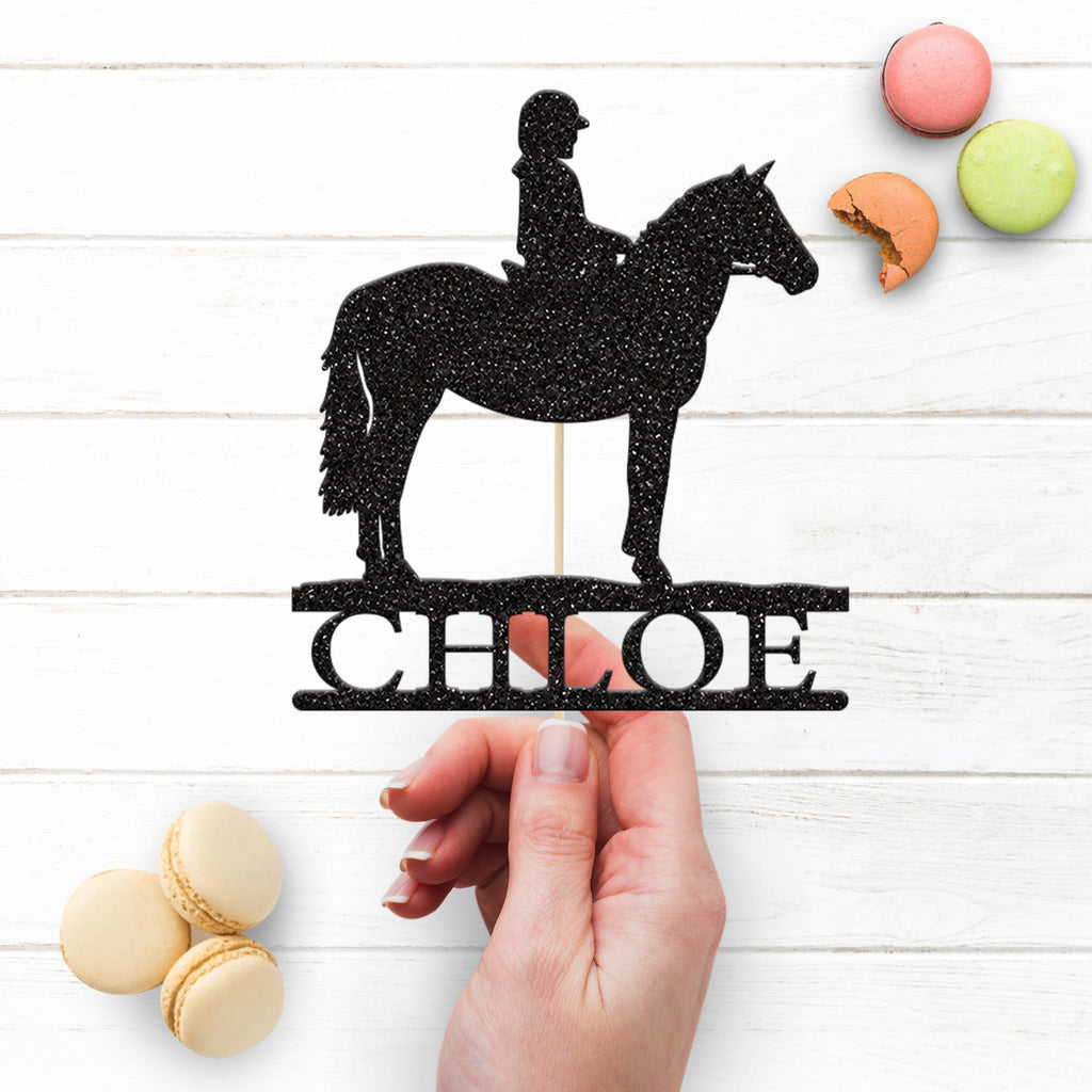 Personalised Pony Rider Cake Topper – Name - view 3