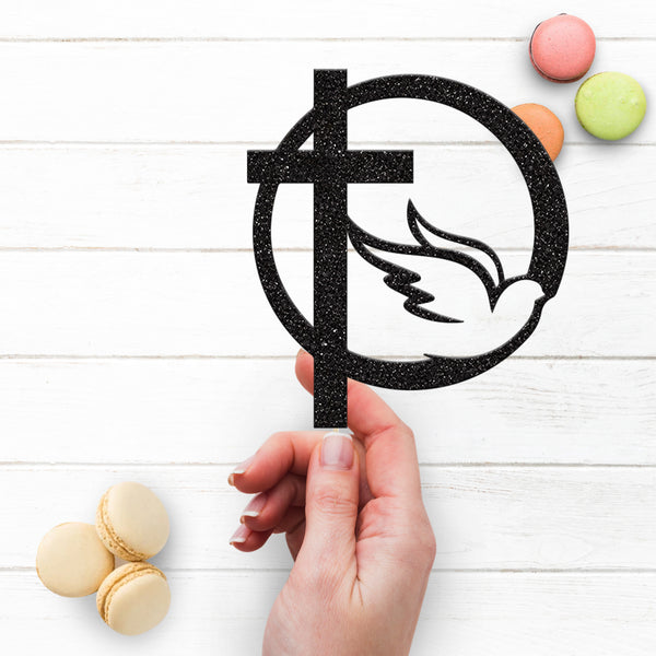 Dove and Cross First Holy Communion Hoop Cake Topper - view 3