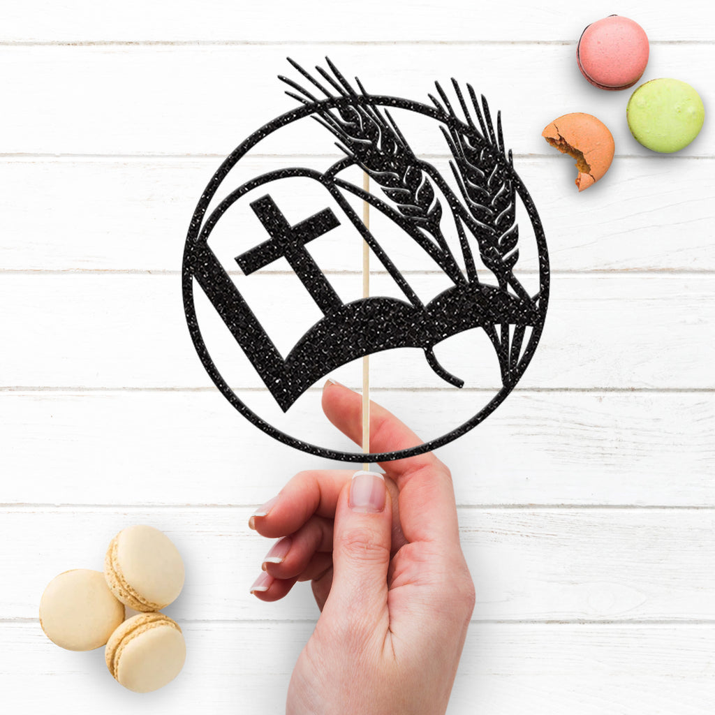 Bible and Wheat First Holy Communion Cake Topper - view 3