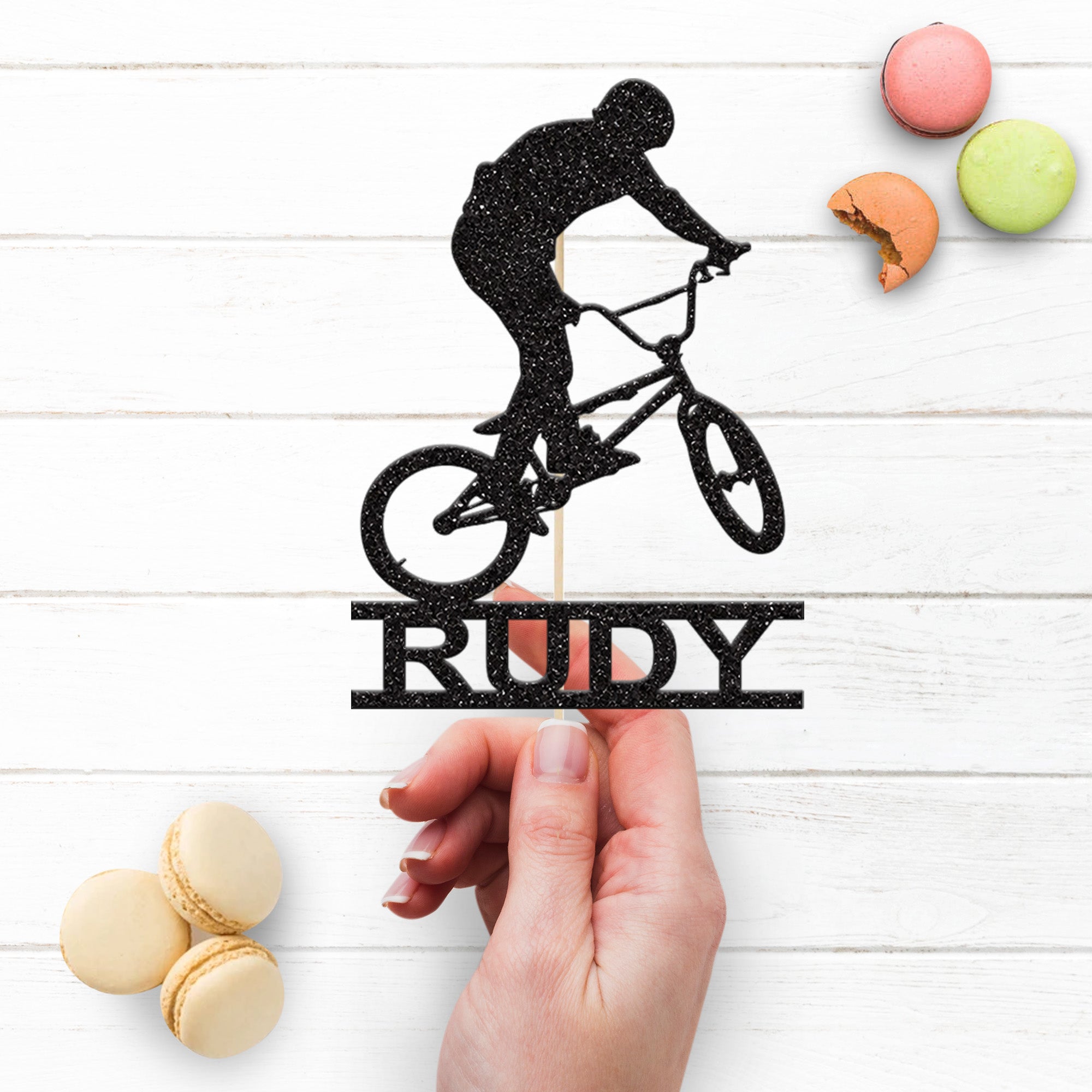 Personalised BMX Jump Cake Topper – Name Secondary image