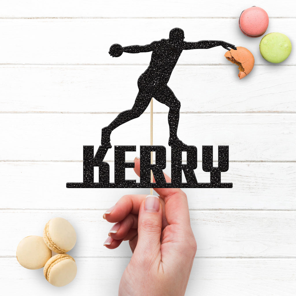 Personalised Discus Thrower Cake Topper – Name - view 3