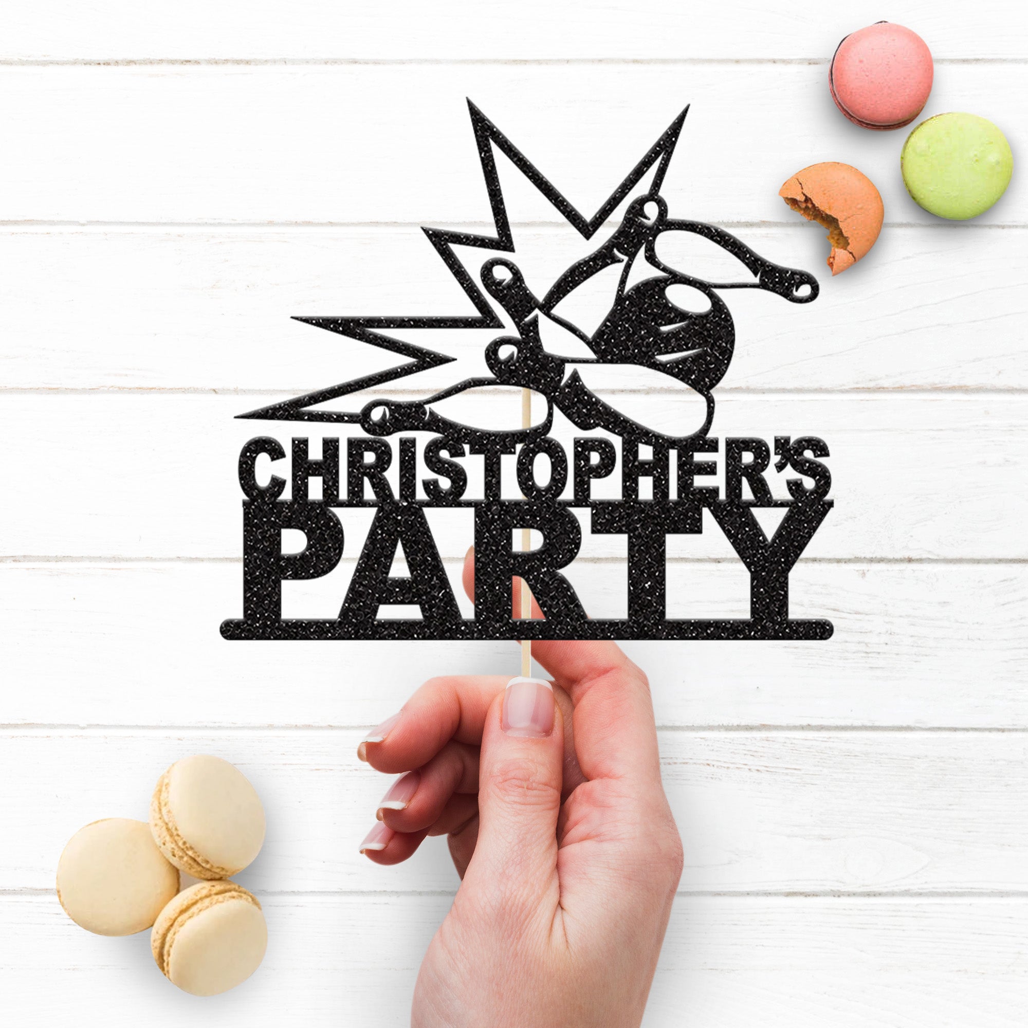 Personalised Bowling Party Cake Topper – Name Secondary image