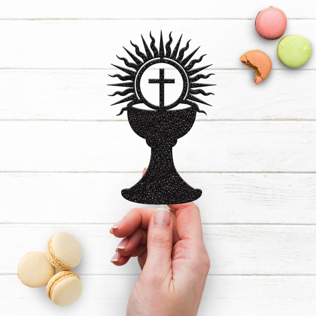 Chalice and Radiant Cross Holy Communion Cake Topper - view 3