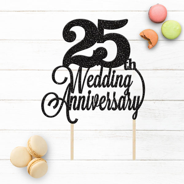 25th Wedding Anniversary Script Cake Topper - view 3