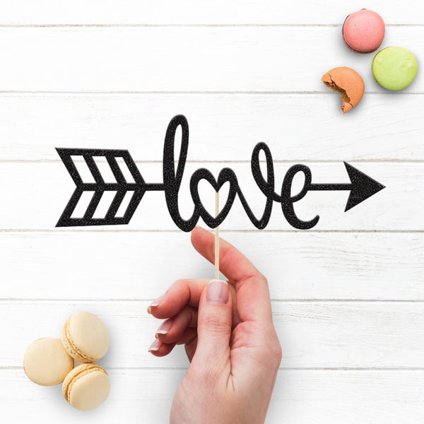 Love Heart and Arrow Cake Topper - view 3