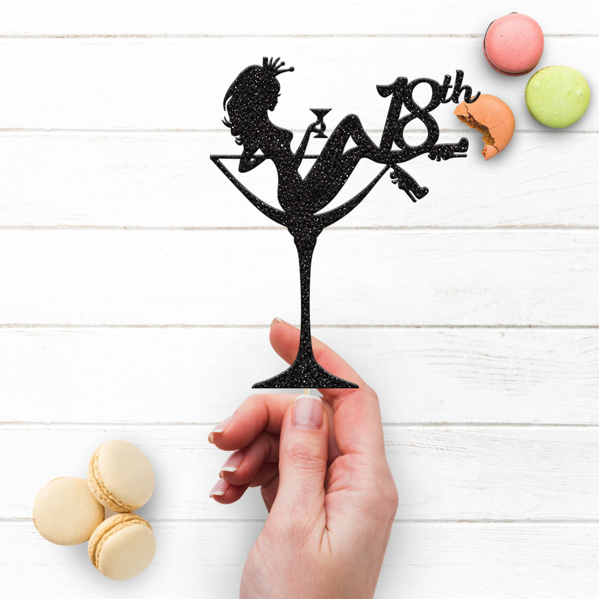 18th Birthday Cocktail Glass Woman Cake Topper - view 3
