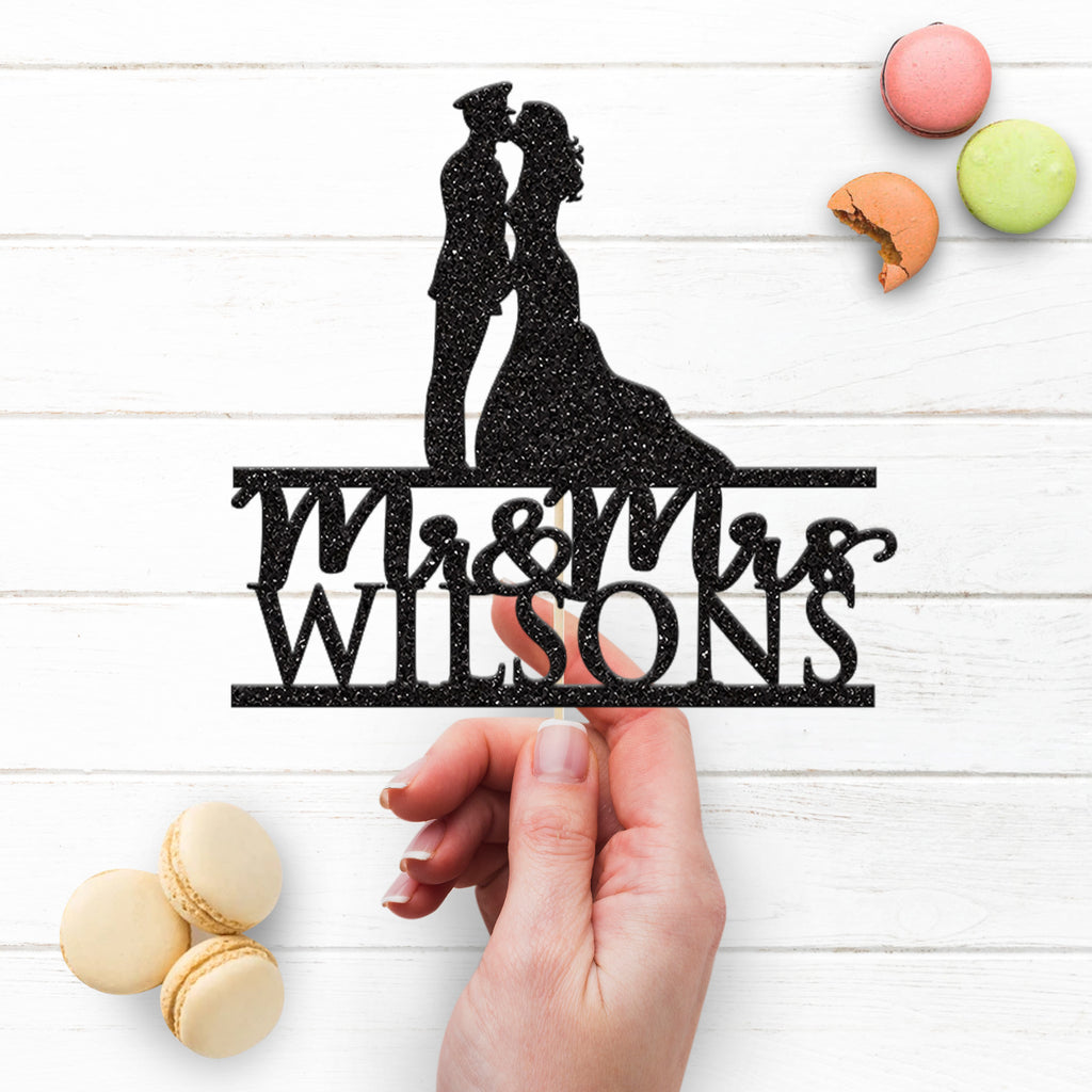 Personalised Uniformed Groom Wedding Cake Topper – Surname - view 3
