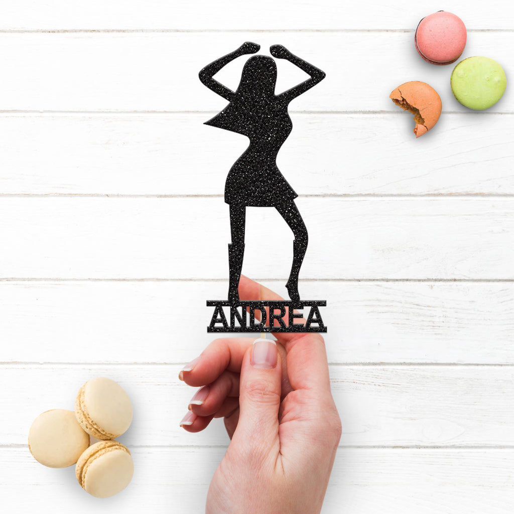 Personalised Disco Dancer Cake Topper – Name - view 3
