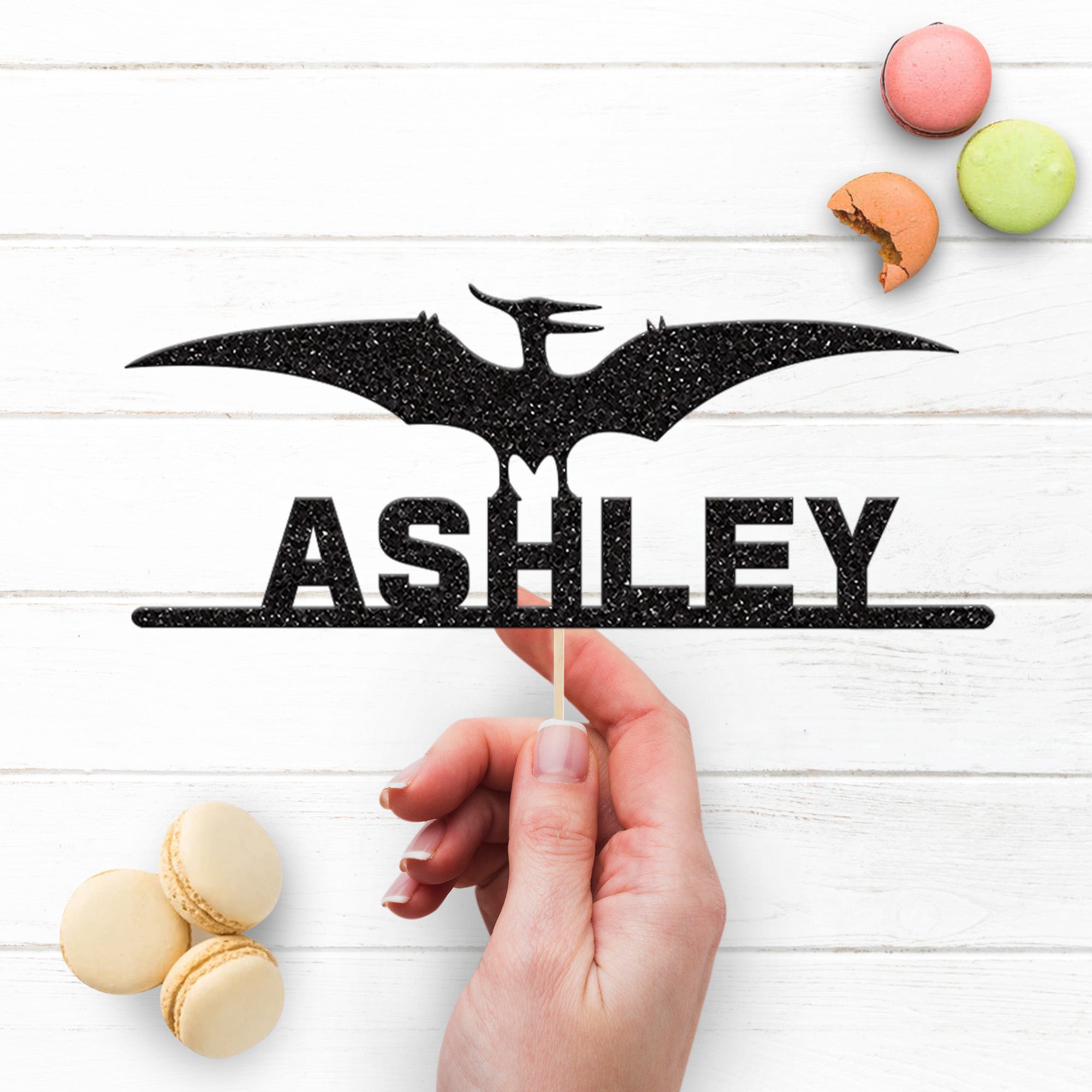 Personalised Pterodactyl Wings Cake Topper – Name Secondary image