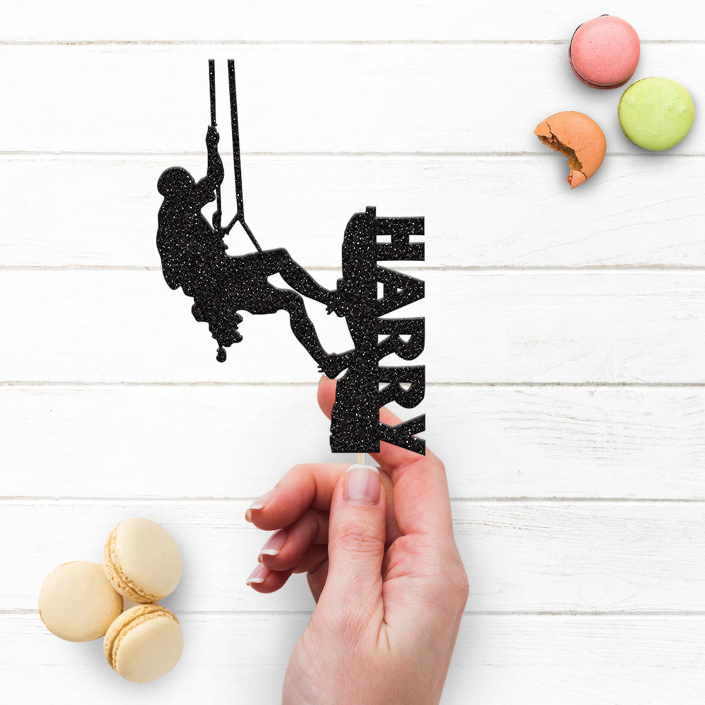 Personalised Rope Climber Vertical Name Cake Topper – Name - view 3