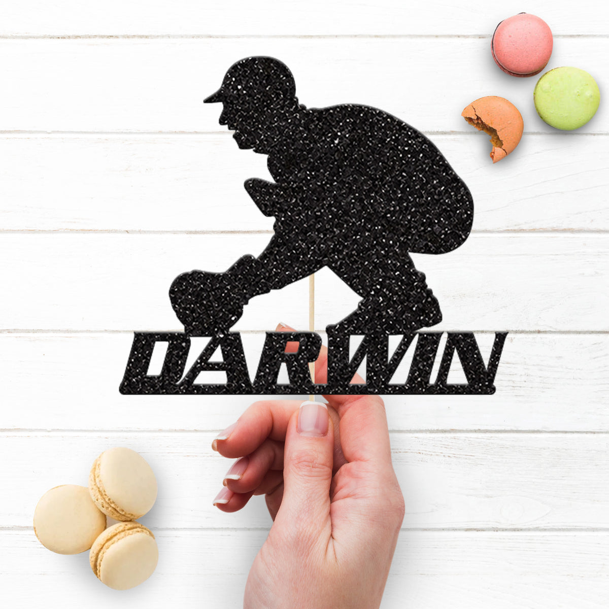 Personalised Cricket Wicket Keeper Cake Topper – Name - view 3
