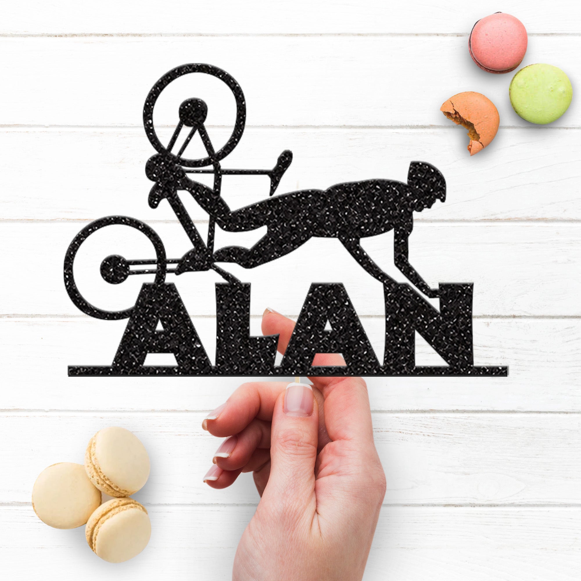 Personalised BMX Wipeout Cake Topper – Name Secondary image