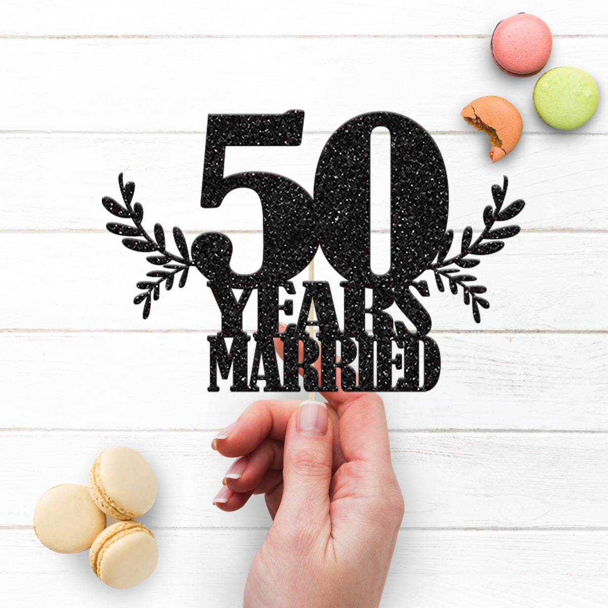 Personalised Years Married Leaf Cake Topper – Year - view 3