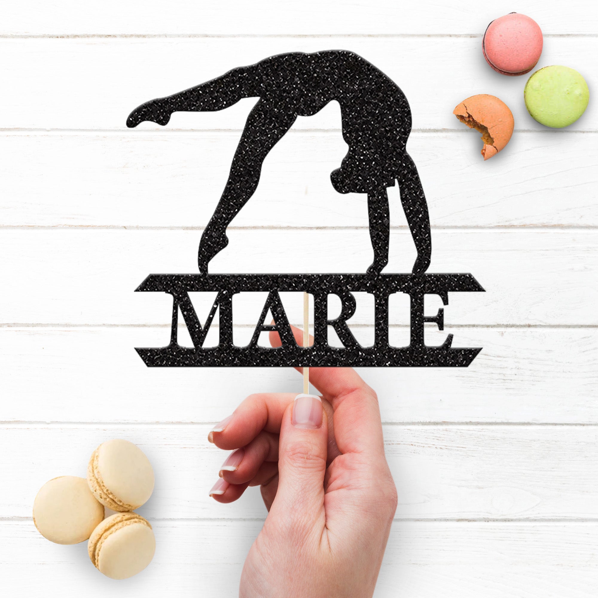 Personalised Gymnast Backbend Cake Topper – Name Secondary image