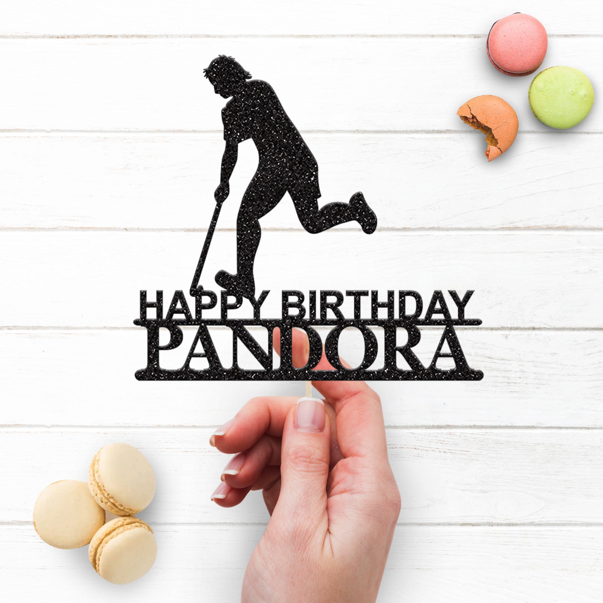 Personalised Field Hockey Cake Topper – Name Secondary image