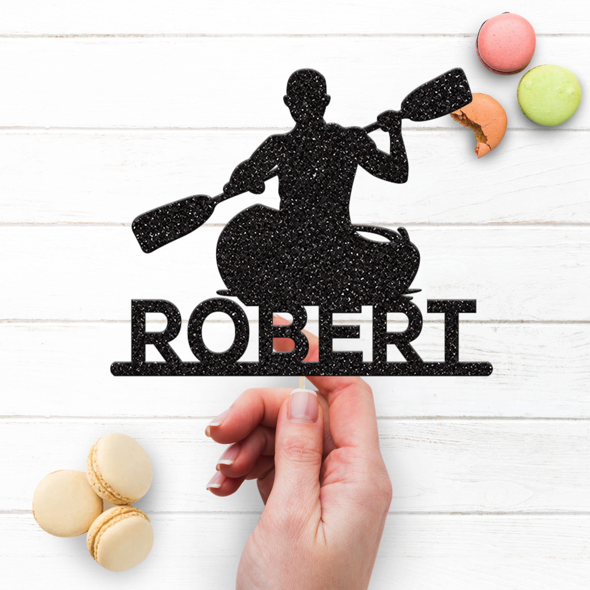 Personalised Kayaker Cake Topper – Name Secondary image