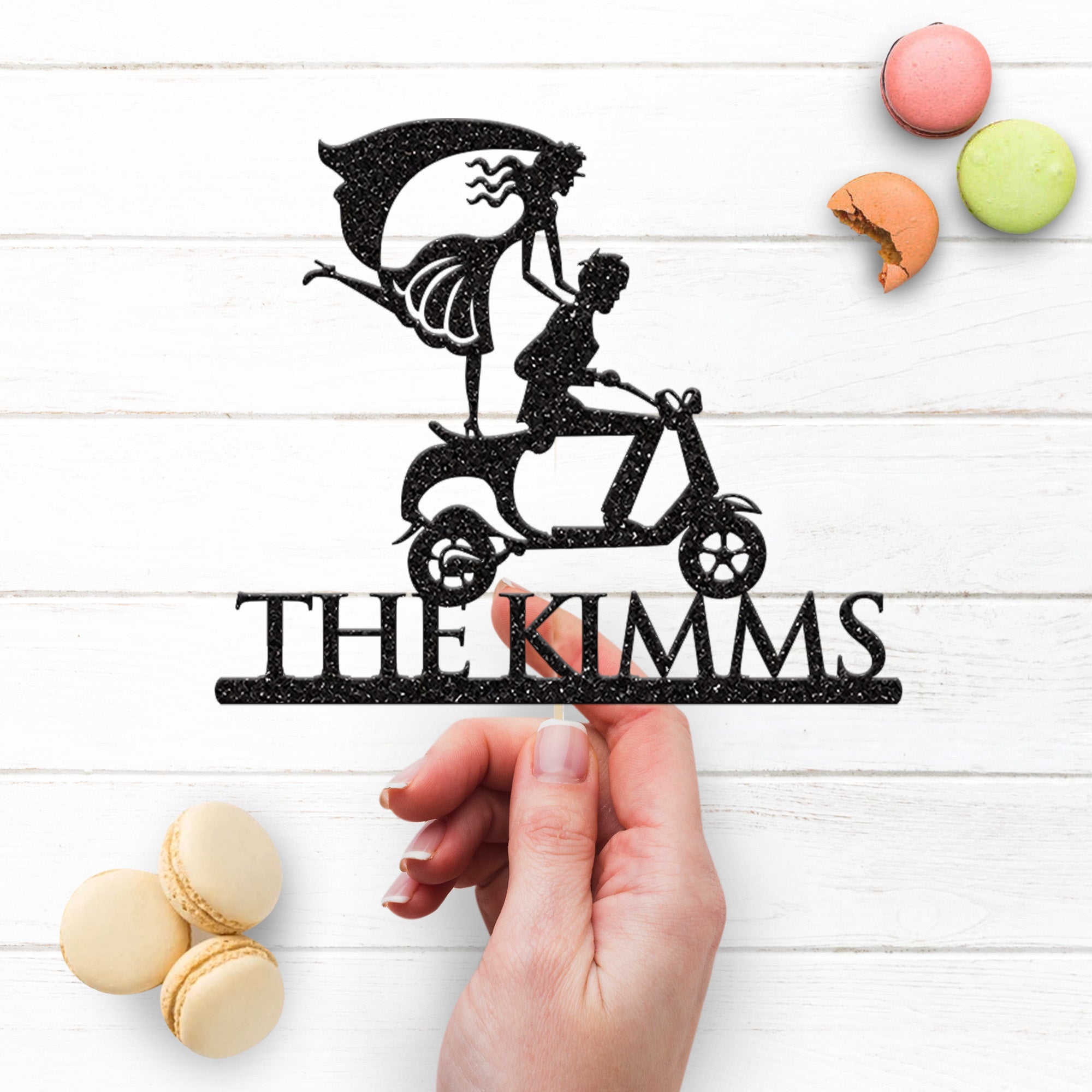 Personalised Scooter Wedding Cake Topper – Surname Secondary image