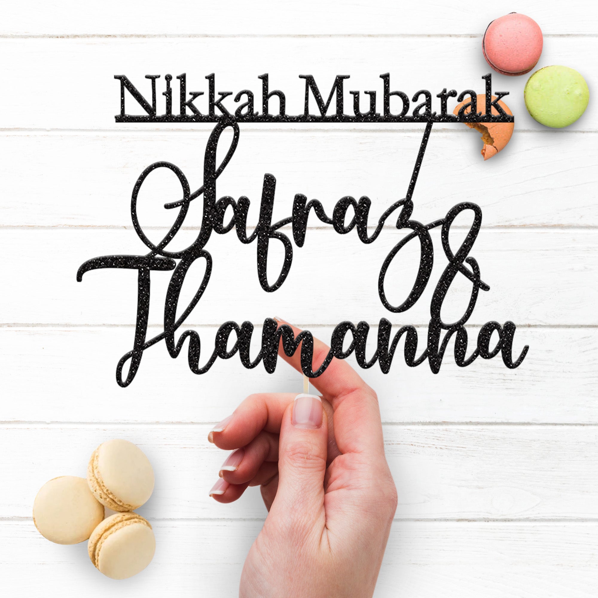 Personalised Nikkah Mubarak Cake Topper – Names Secondary image