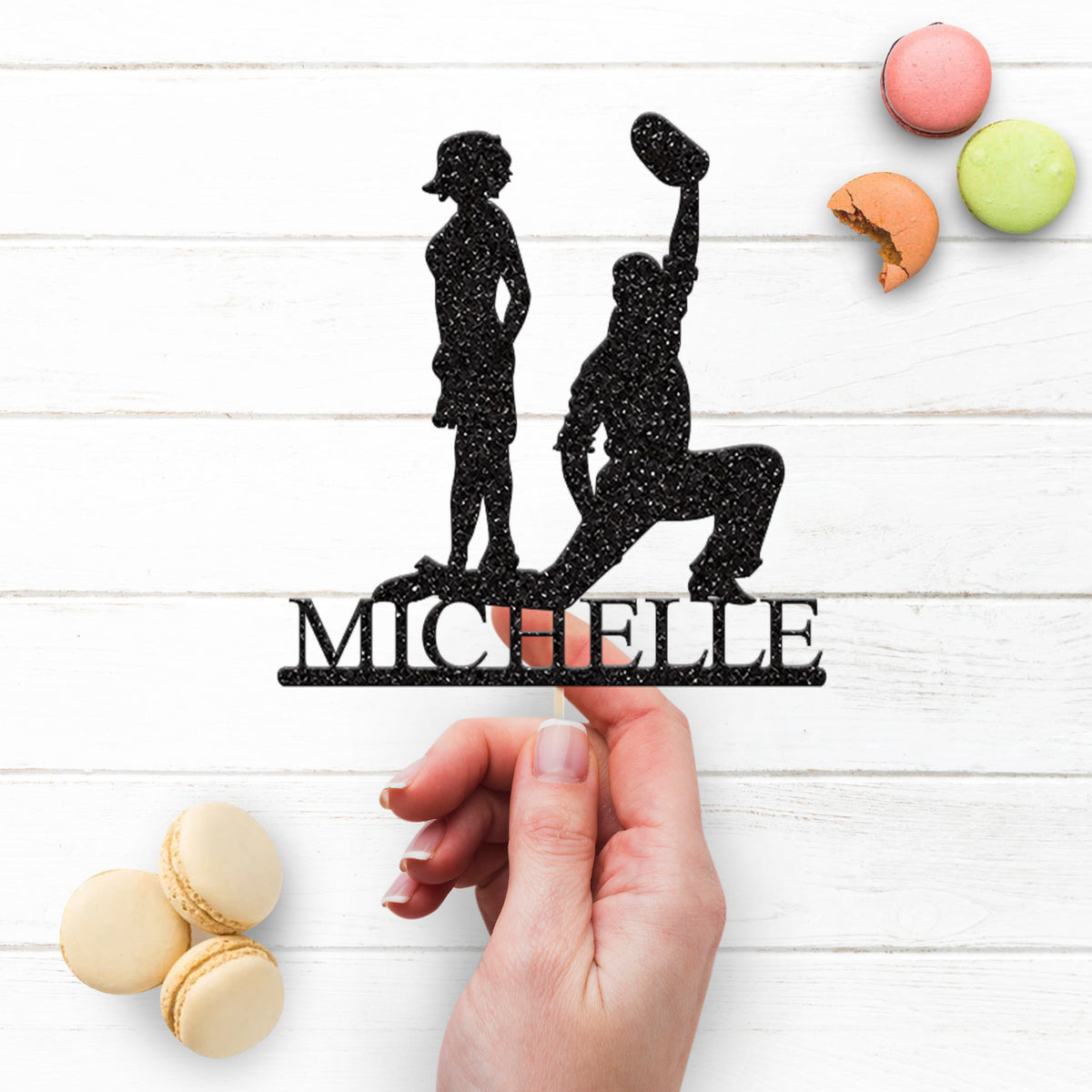 Personalised Modern Dance Duo Cake Topper – Name - view 3