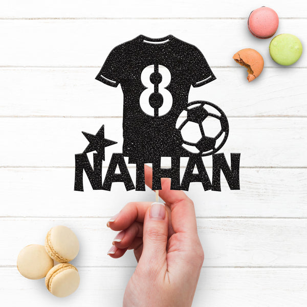 Personalised Football Shirt Cake Topper – Name & Number - view 3