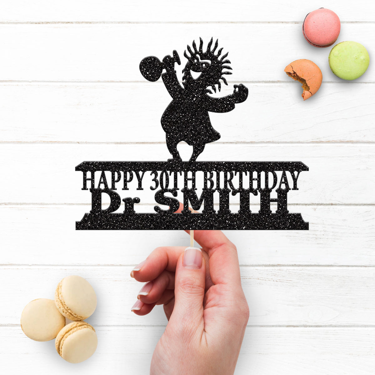 Personalised Mad Scientist Flask Cake Topper – Name & Age - view 3