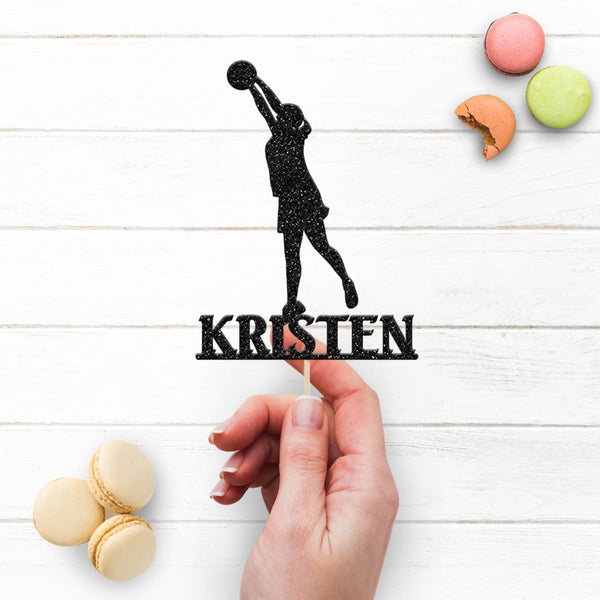 Personalised Netball Player Cake Topper – Name - view 3