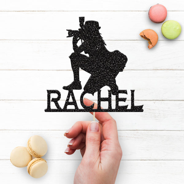 Personalised Female Photographer Cake Topper with Name - view 3