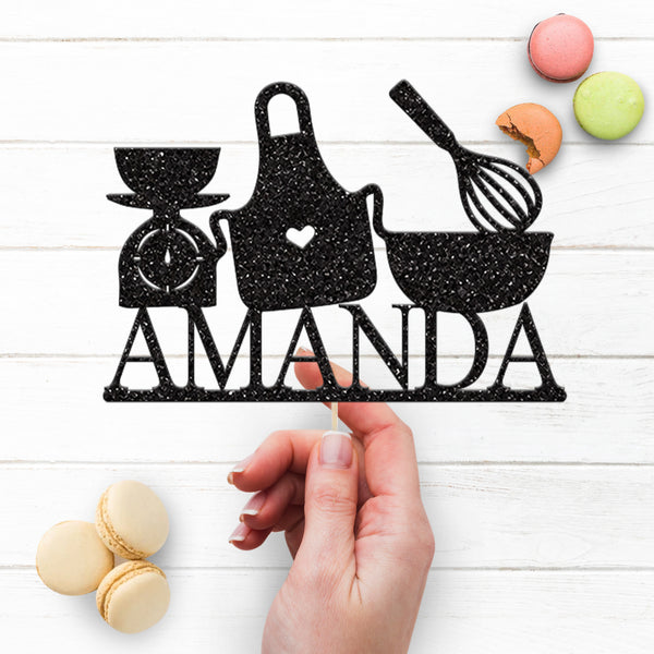 Personalised Baking Cake Topper with Name - view 3