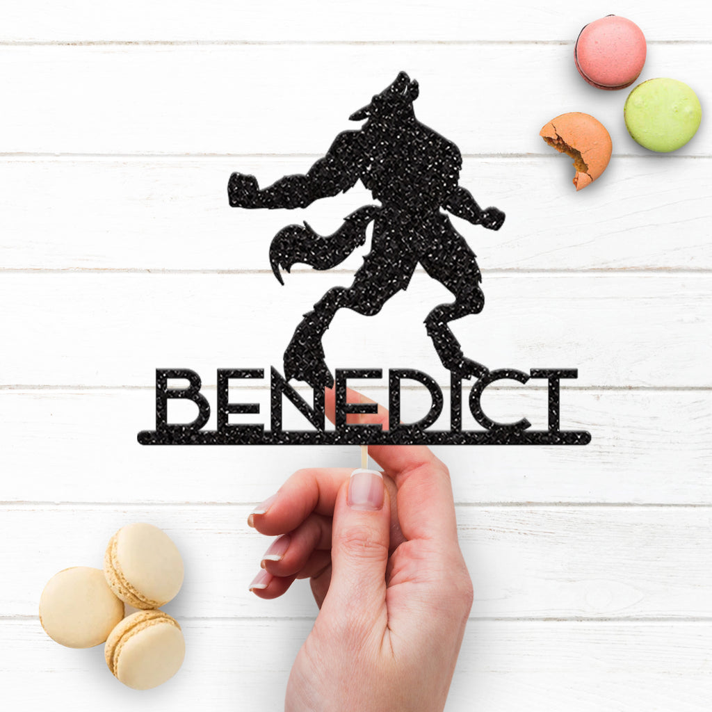 Personalised Werewolf Cake Topper with Name - view 3