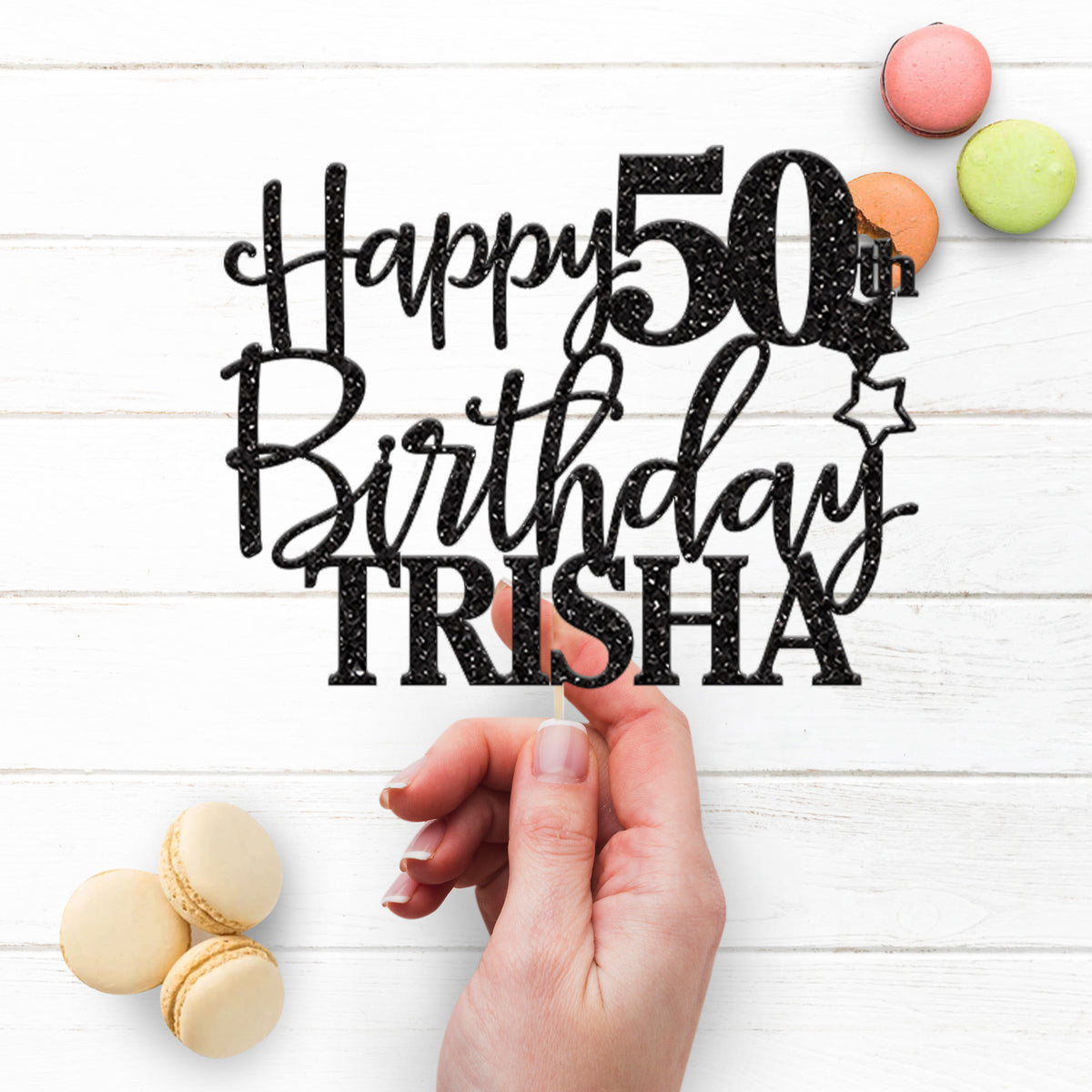 Personalised Birthday Stars Cake Topper Any Age and Name - view 3