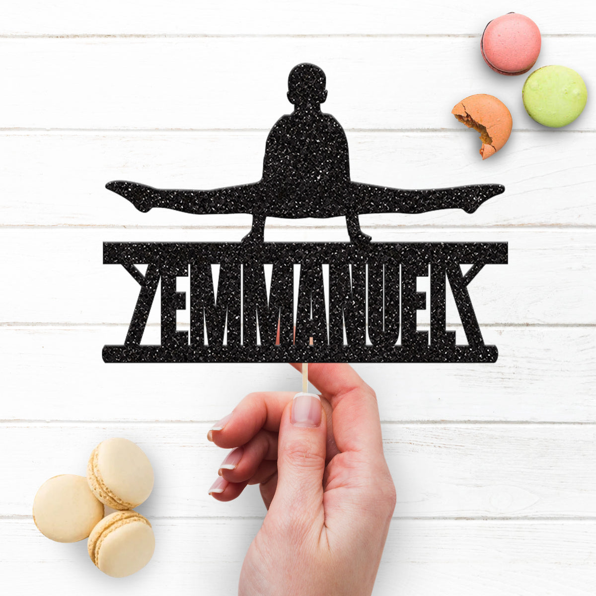 Personalised Gymnastics Cake Topper with Name - view 3