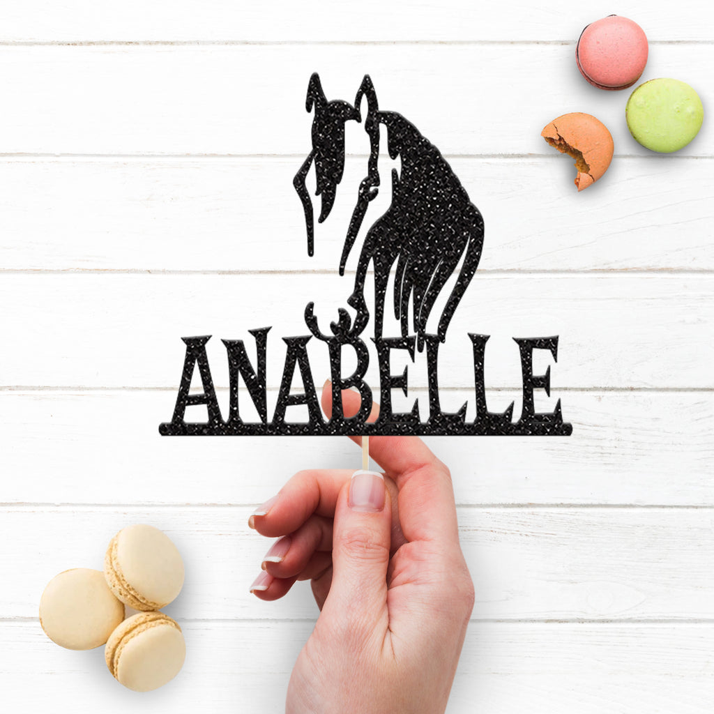 Personalised Horse Head Cake Topper with Name - view 3