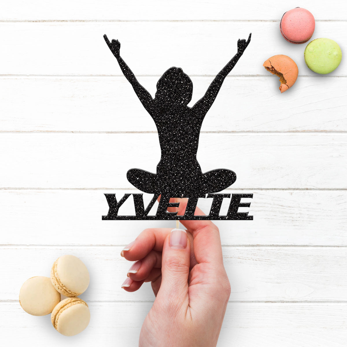 Personalised Yoga Cake Topper with Name - view 3