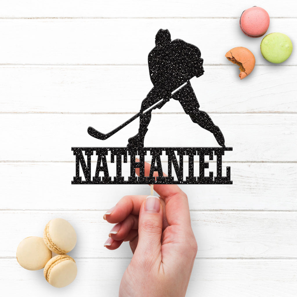 Personalised Ice Hockey Cake Topper with Name - view 3