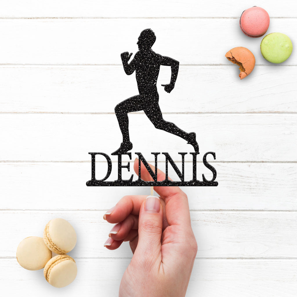 Personalised Running Cake Topper with Name - view 3