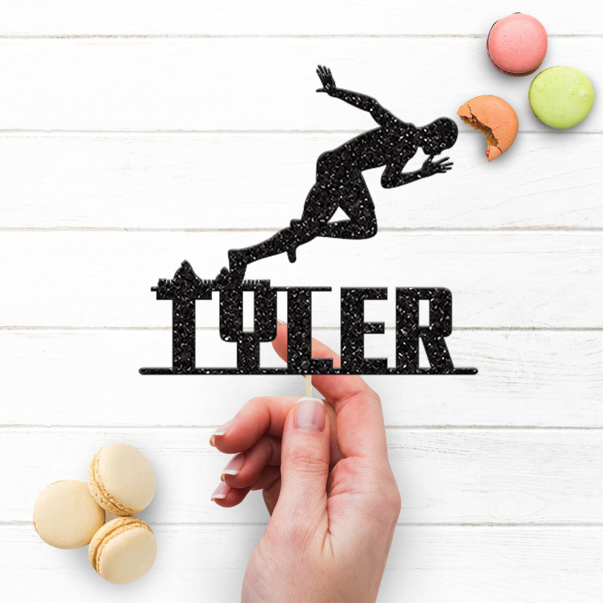 Personalised Runner Cake Topper with Name - view 3