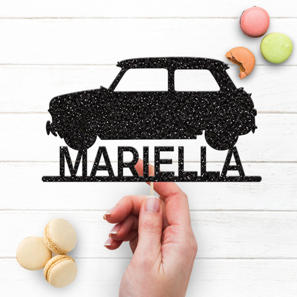 Personalised Classic Car Cake Topper with Name - view 3