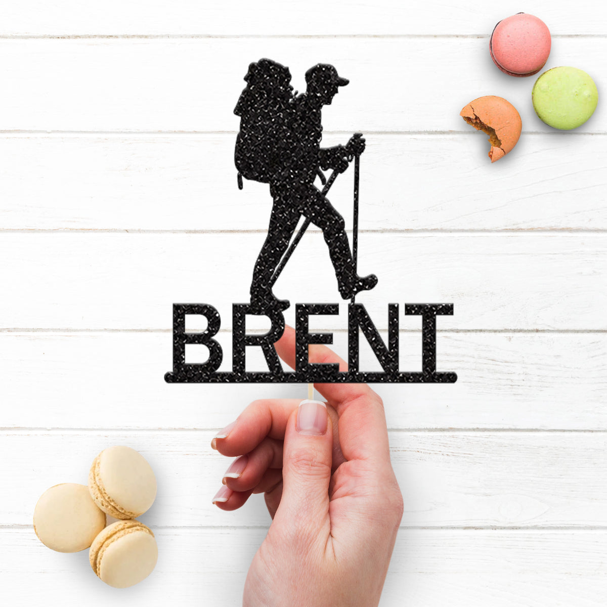 Personalised Hiking Cake Topper with Name - view 3