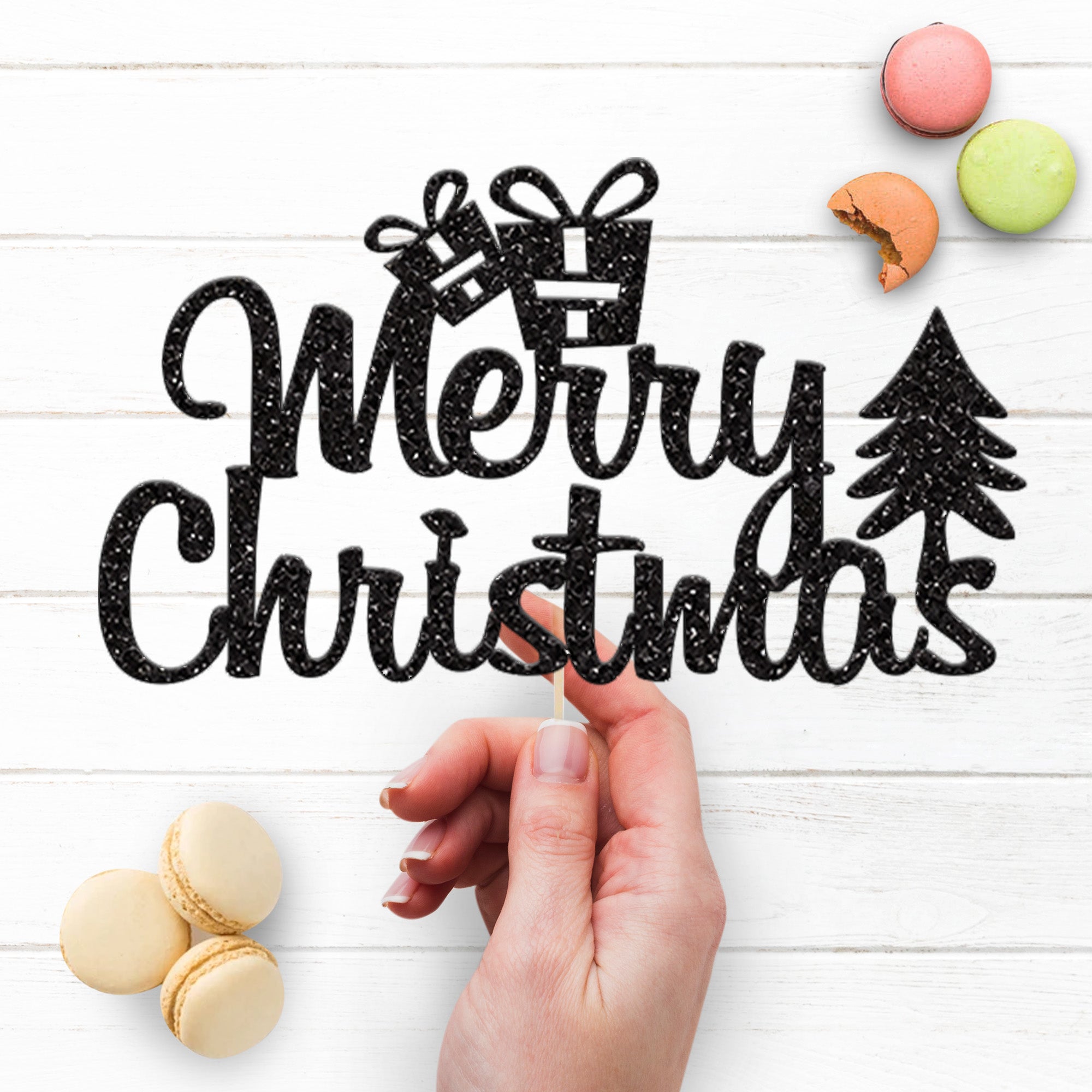 Merry Christmas Gifts and Tree Cake Topper Secondary image